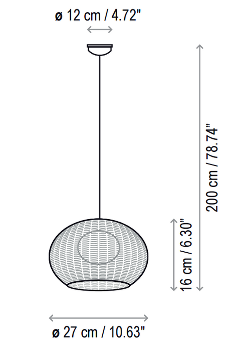 Bover Garota S / 01 1-lt 11" Outdoor LED Pendant