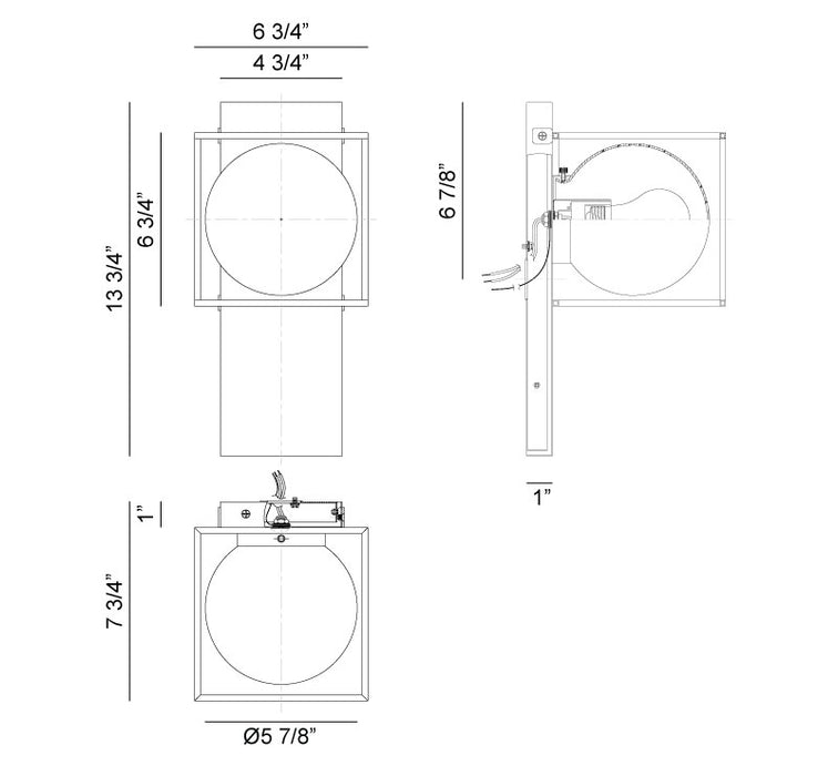 Matteo S03801 Squircle 1-lt 14" Tall Wall Sconce