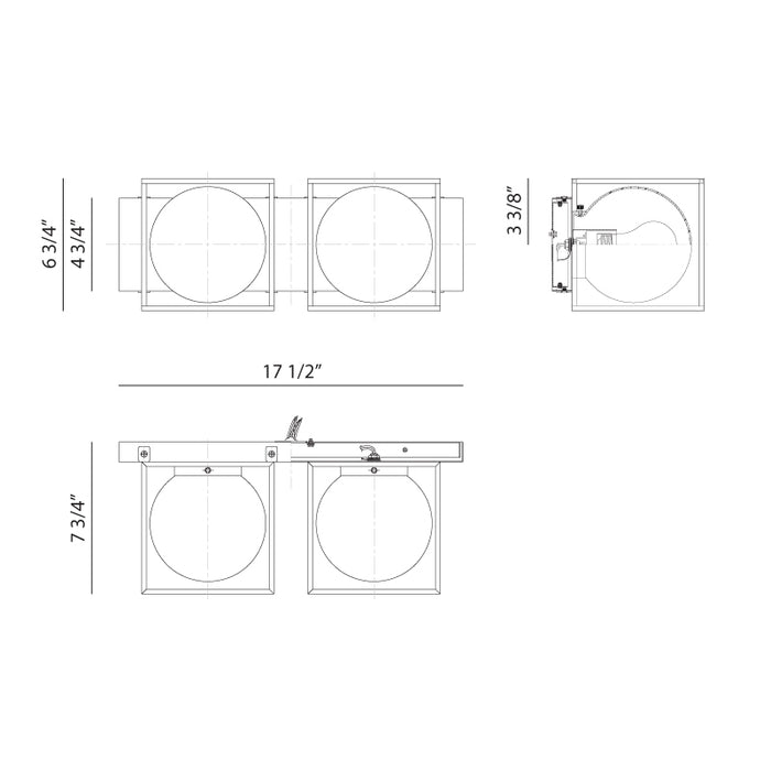 Matteo S03802 Squircle 2-lt 18" Wall Sconce