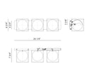 Matteo S03803 Squircle 3-lt 26" Wall Sconce
