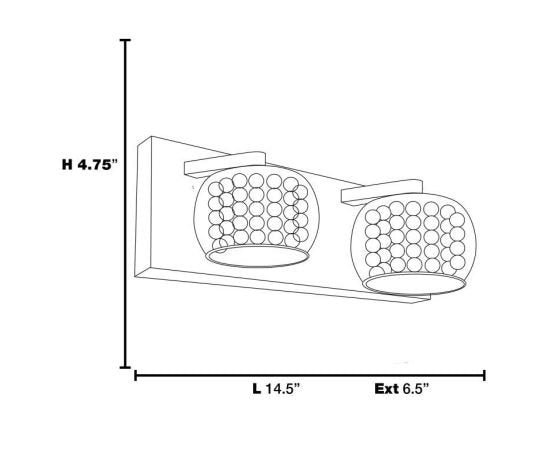 Access 52112 Glam 2-lt Vanity