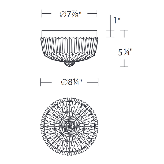 Schonbek S6808 Regina 1-lt 8" LED Flush Mount