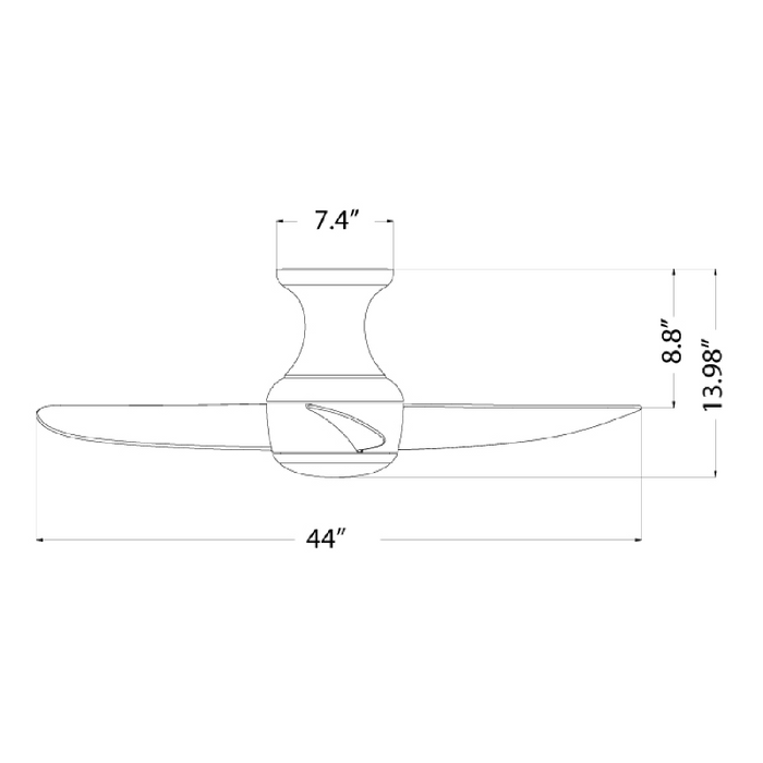 Modern Forms FH-W2203-44L Corona 44" Outdoor Ceiling Fan with LED Light Kit, 3500K