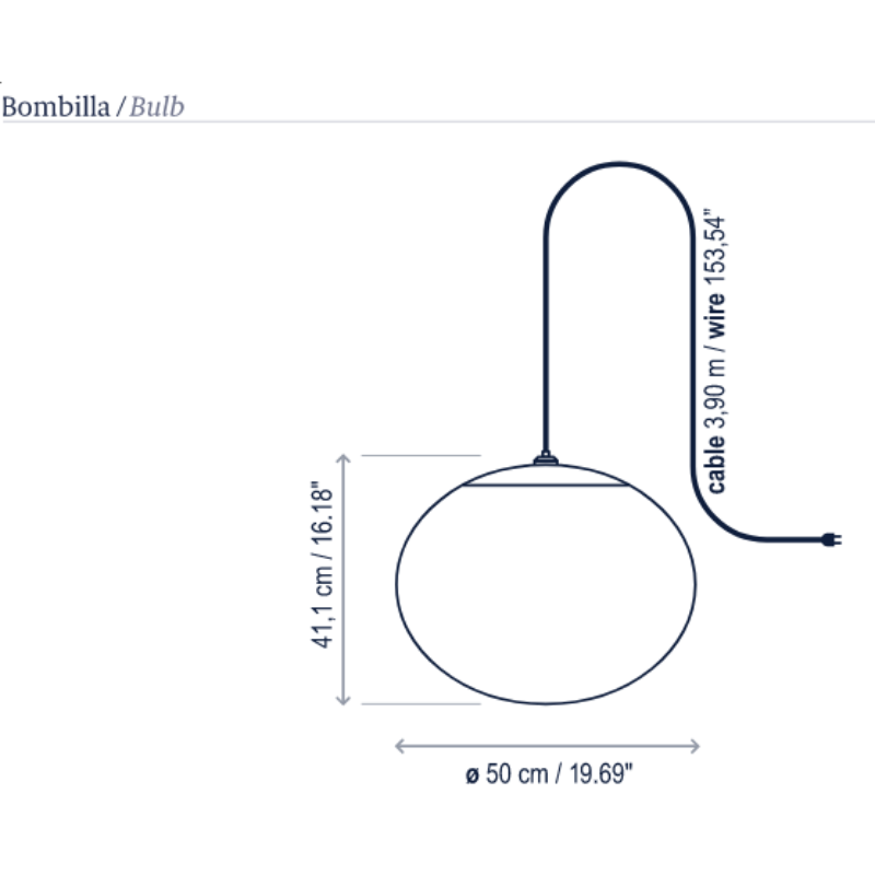 Bover Elipse S/50/H 2-lt 20" LED Outdoor Pendant