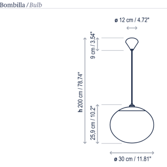 Bover Elipse S/30 2-lt 12" LED Outdoor Pendant