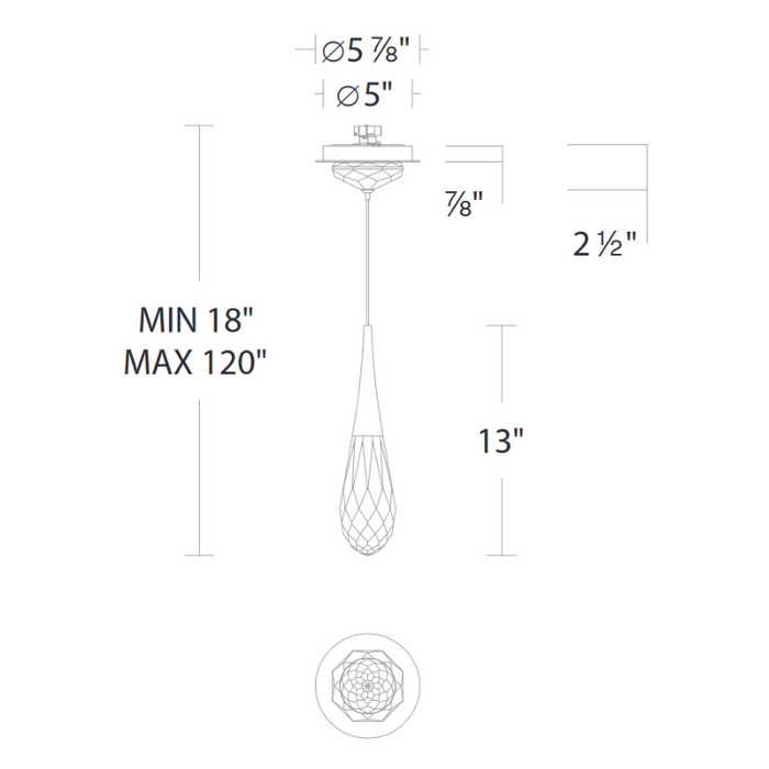 Schonbek Beyond BPD21213 Hibiscus 1-lt 3" LED Pendant