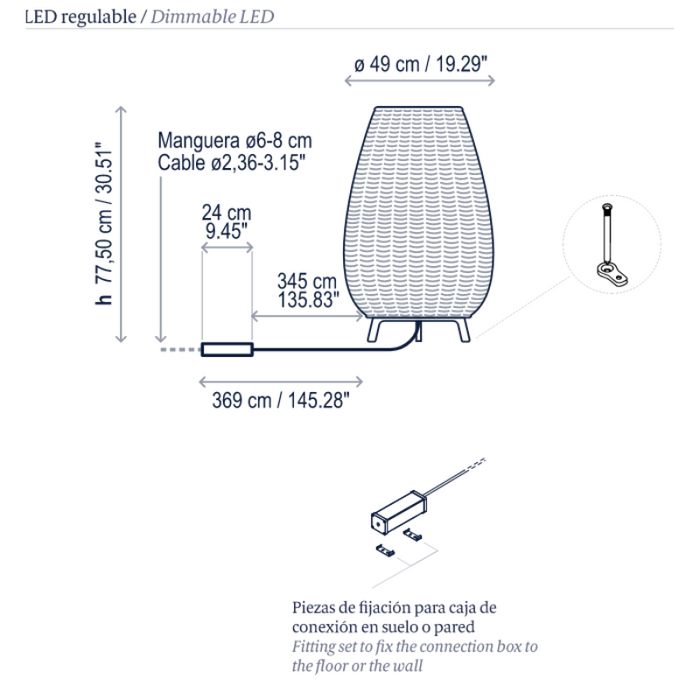 Bover Amphora 01 LED Outdoor Floor Lamp, 0-10V