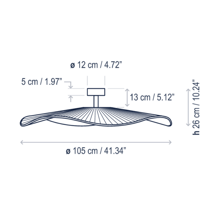 Bover Mediterrània PF/105 1-lt 41" LED Semi-Flushmount, TRIAC Dimming