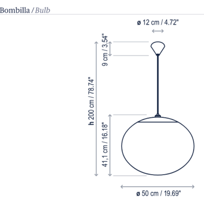 Bover Elipse S/50 2-lt 20" LED Outdoor Pendant