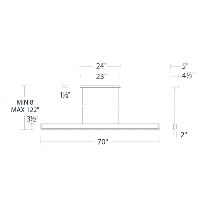 Schonbek Beyond BPD47270 Mystique 1-lt 70" LED Linear Pendant