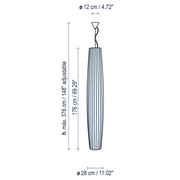 Bover Maxi S/01 1-lt 11" LED Outdoor Pendant, Upper Installation