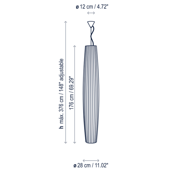 Bover Maxi S/01 1-lt 11" LED Outdoor Pendant, Upper Installation