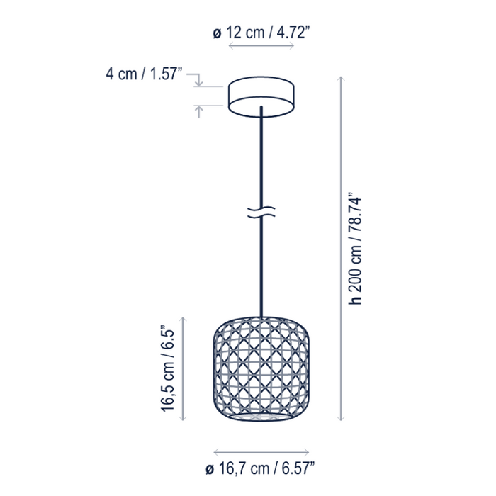 Bover Nans S/16 1-lt 7" LED Outdoor Pendant