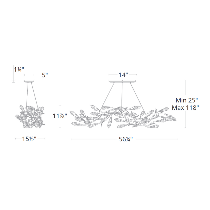 Schonbek S2456 Secret Garden 1-lt 56" LED Island Light