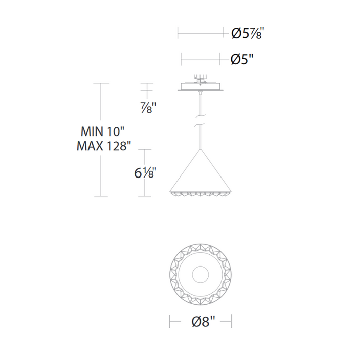 Schonbek Beyond BPD34208 Primrose 1-lt 8" LED Pendant