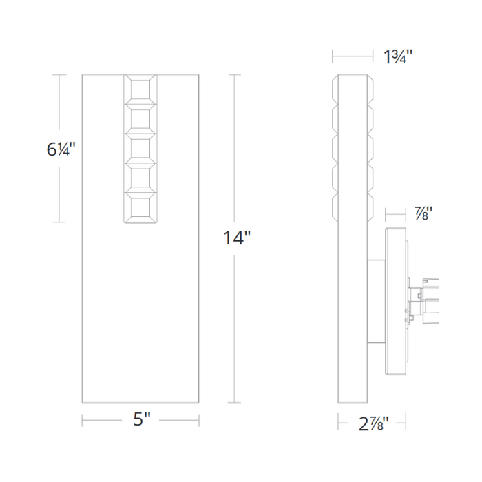 Schonbek Beyond BWS15214 Helios 1-lt 14" Tall LED Wall Sconce