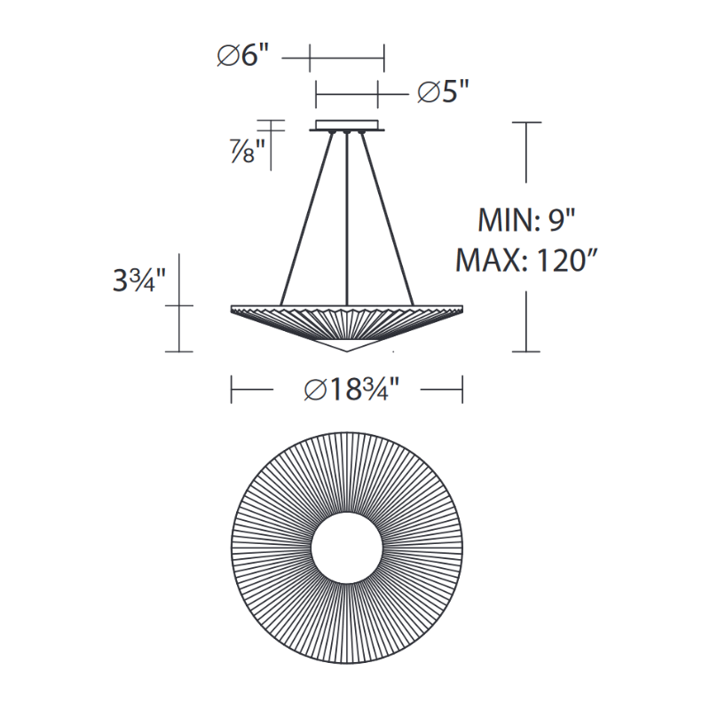 Schonbek S7219 Origami 1-lt 19" LED Pendant