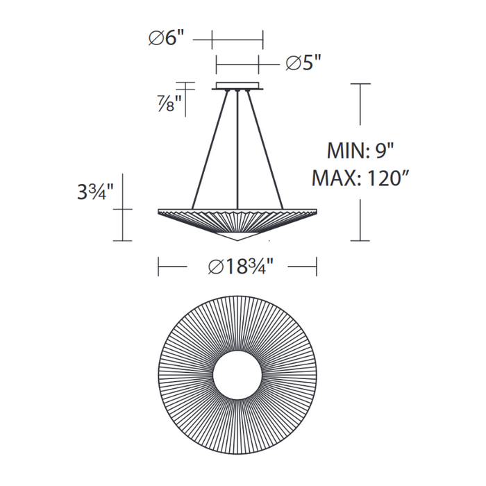 Schonbek S7219 Origami 1-lt 19" LED Pendant