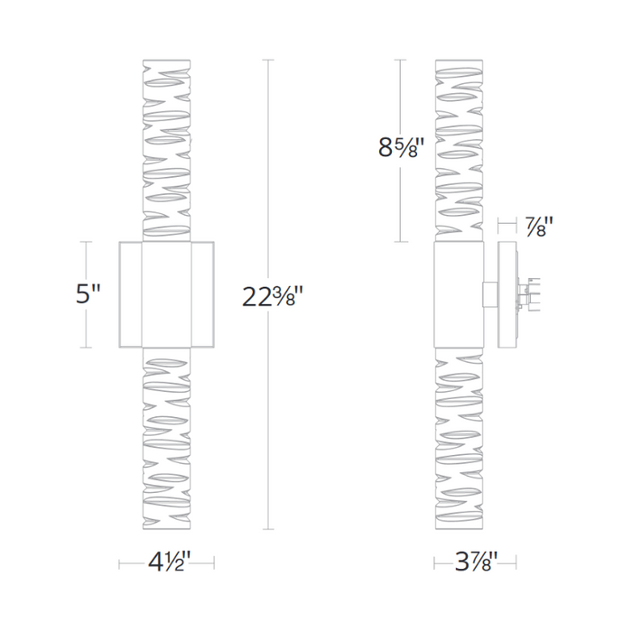 Schonbek Beyond BWS14222 Cru 2-lt 22" LED Sconce