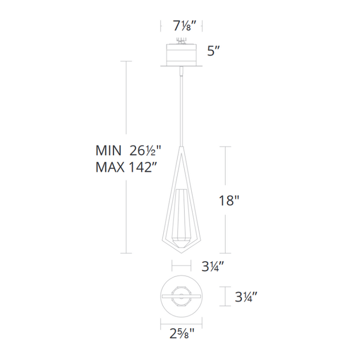 Schonbek Beyond BPD66218 Devotion 1-lt 3" LED Pendant