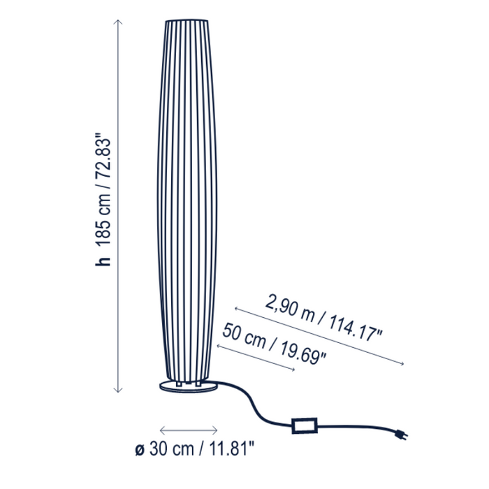 Bover Maxi P/03 4-lt 73" Tall Floor Lamp