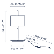 Bover Danona T 1-lt 22" Tall Table Lamp