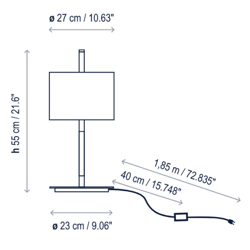 Bover Danona T 1-lt 22" Tall Table Lamp