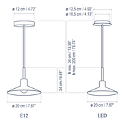 Bover Platet S/20 1-lt 8" LED Pendant