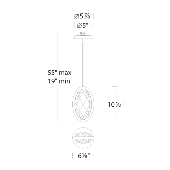 Schonbek Beyond BPD38210 Wonder 1-lt 6" LED Pendant