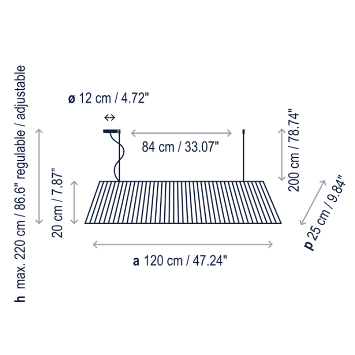 Bover Mei 120 5-lt 47" Pendant
