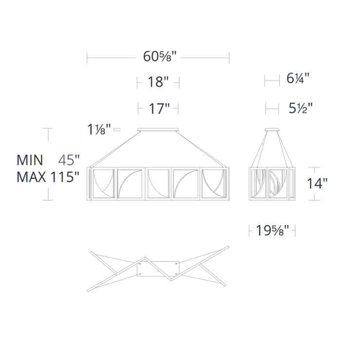 Schonbek Beyond BPD94261 Luna 1-lt 61" LED Linear Pendant