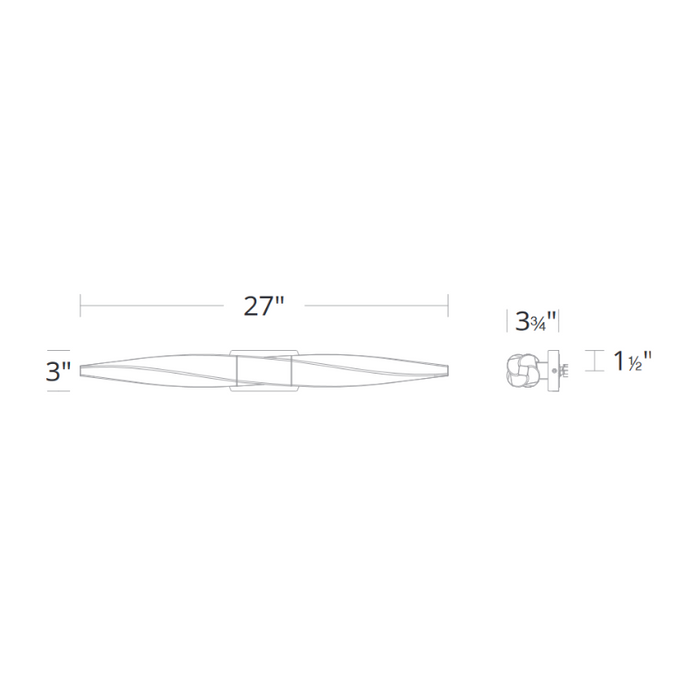 Schonbek Beyond BWS13227 Kindjal 2-lt 27" LED Wall Sconce