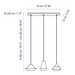 Bover Tibeta Set 3 3-lt 28" LED Pendant