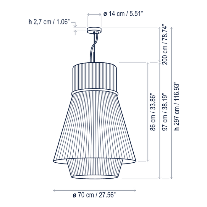 Bover Folie S/70.2 5-lt 28" LED Pendant