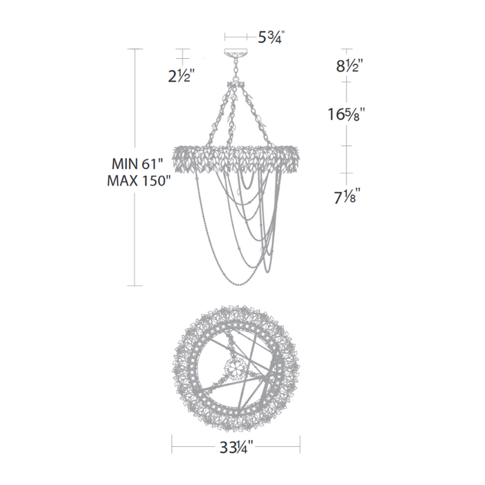 Schonbek S5332 Midsummer Night 1-lt 33" LED Pendant