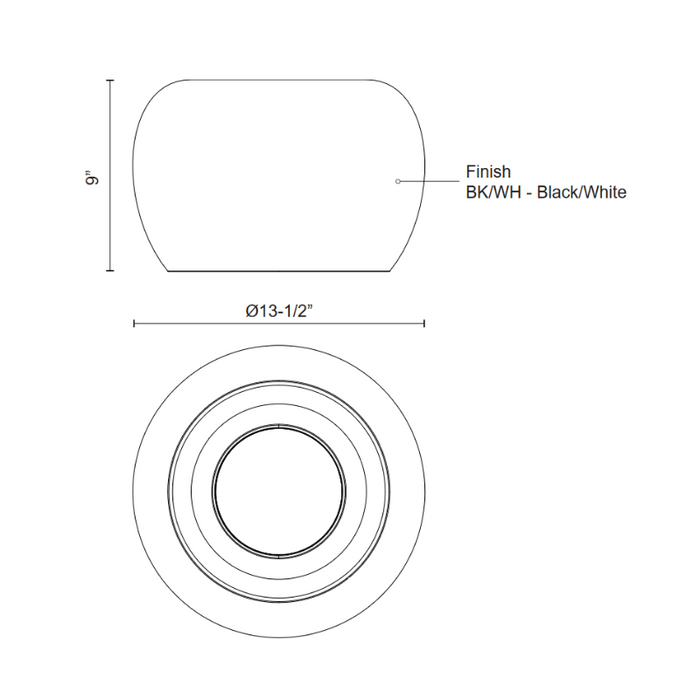 Kuzco FM44614 Croft 1-lt 14" LED Flush Mount