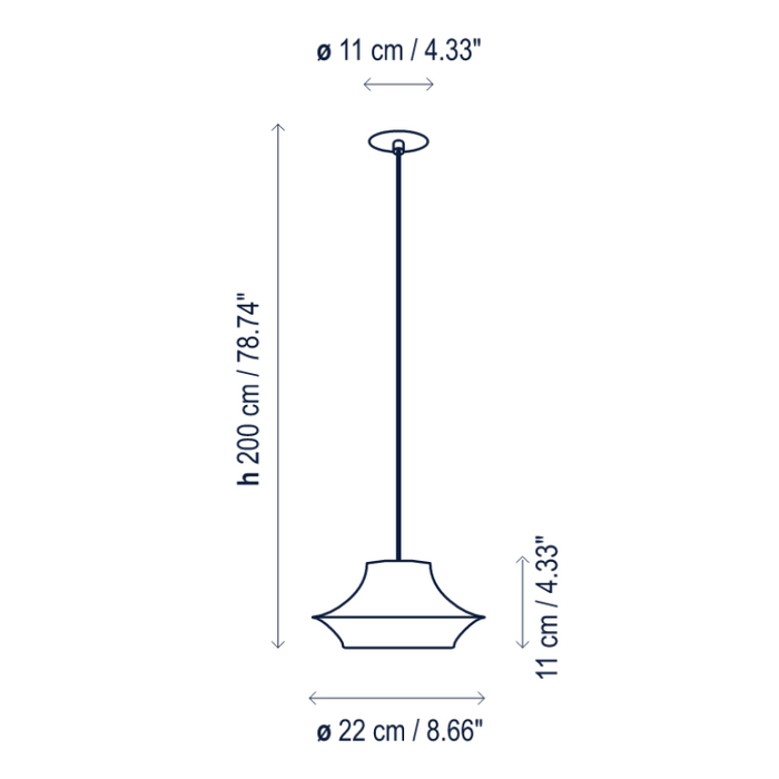 Bover Tibeta 03 1-lt 9" LED Pendant