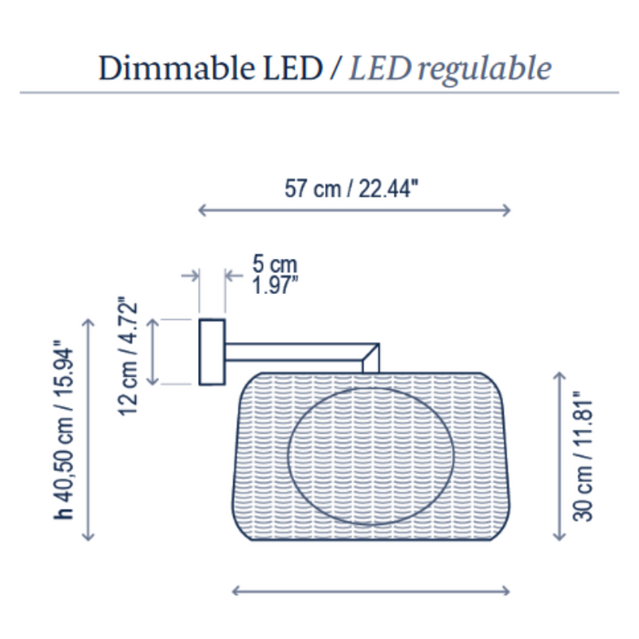 Bover Fora A 1-lt 20" LED Outdoor Wall Sconce, 0-10V