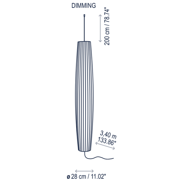 Bover Maxi S/01 2-lt 11" LED Outdoor Pendant, Bottom Installation