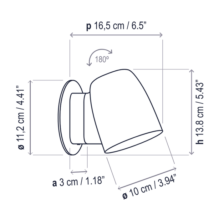 Bover Nut A/01 1-lt 5" Tall LED Outdoor Wall Sconce