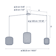 Bover Nans S/3L 3-lt 150" LED Pendant