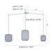 Bover Nans S/3L 3-lt 150" LED Pendant
