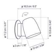 Bover Nut A/01 1-lt 5" Tall LED Outdoor Wall Sconce, TRIAC