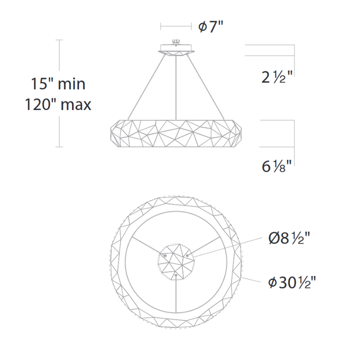 Schonbek Beyond BPD30230 Mosaic 1-lt 31" LED Pendant