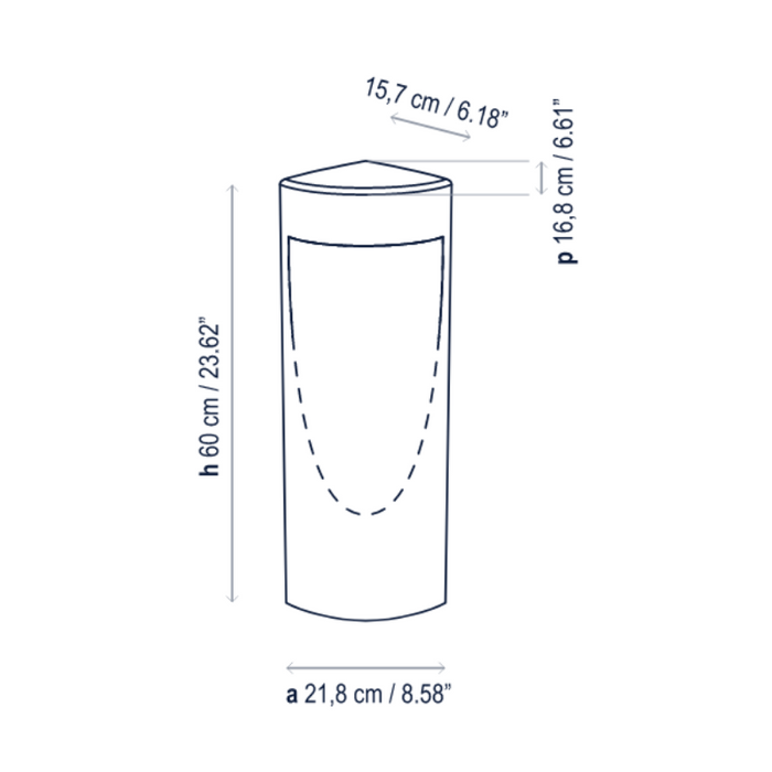 Bover Moai B/60 1-lt 24" Tall LED Outdoor Bollard