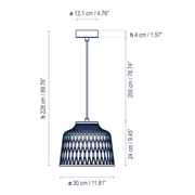 Bover Soft S/30 1-lt 12" LED Outdoor Pendant