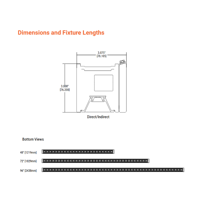 DL2W Discreet Linear 2" LED Wall Mount, Direct, Direct/Indirect