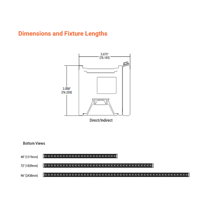 DL2W Discreet Linear 2" LED Wall Mount, Direct, Direct/Indirect