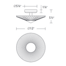 Schonbek S7212 Origami 1-lt 12" LED Semi-Flush Mount