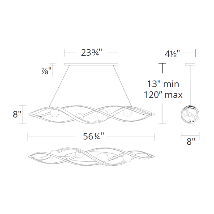 Schonbek Beyond BPD50257 Slipstream 4-lt 57" LED Pendant